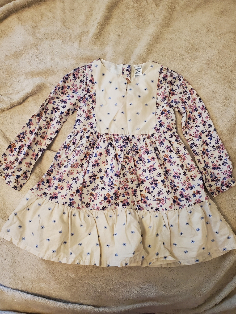 OshKosh B'gosh Cream Dress with Floral Accents